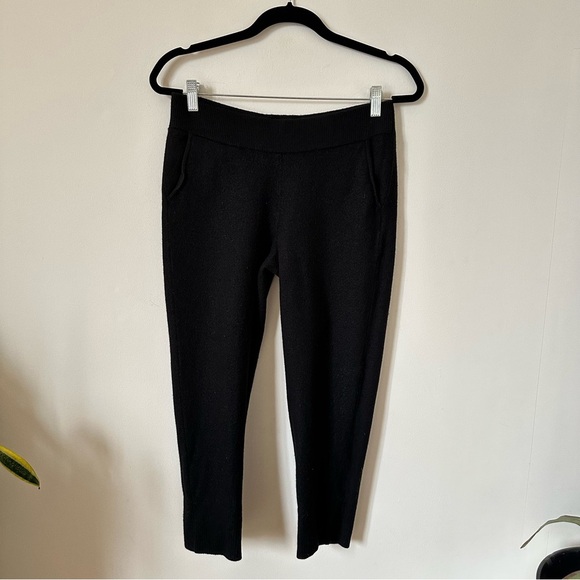 Lafayette 148 New York Wool Blend Black Cropped Jogger Pants Size M - Picture 1 of 6